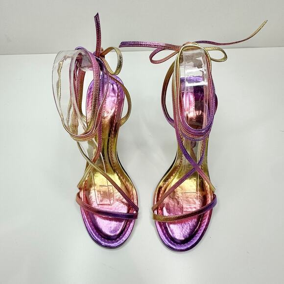 Isabel Marant Aliza 40/US 10 Strappy Ombre Metallic Pink Heel Sandals - Picture 6 of 12